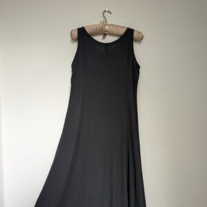 Eileen Fisher Black Ankle-length Sleeveless Silk Dress, Size Large